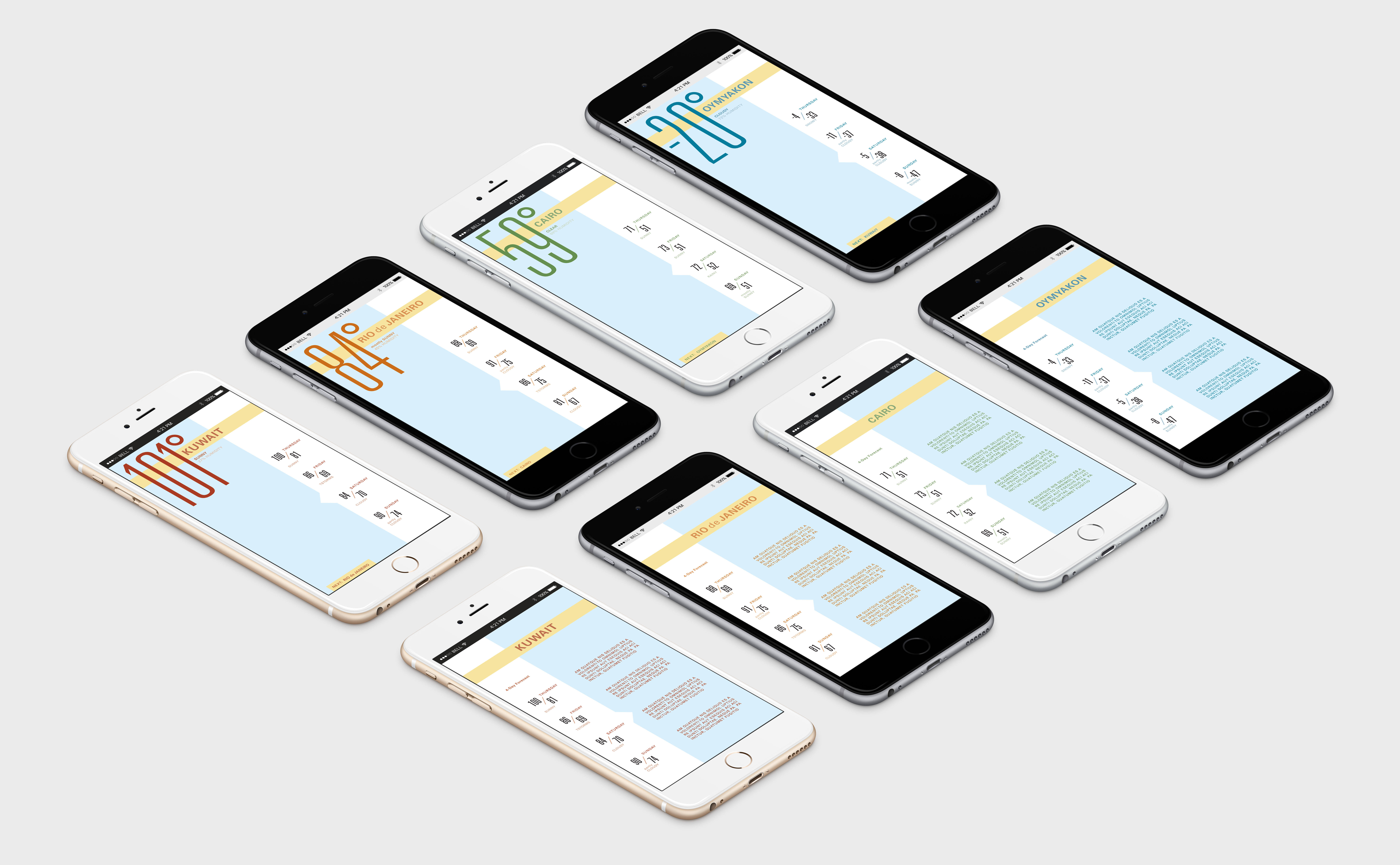 Weather app mockup